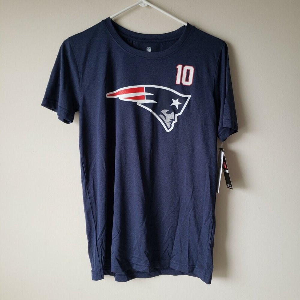 New England Patriots Mac Jones #10 NFL Kids Youth T Shirt Size Medium Blue NWT